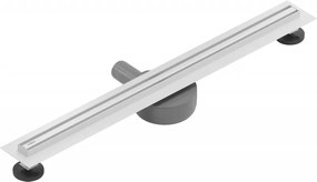 Mexen Flat nerezový sprchový žľab s rotačným 360° sifónom 70 cm, vzor SLIM, biela, 1241070