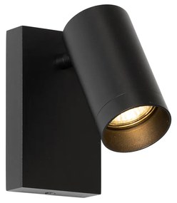 Moderná nástenná lampa čierna nastaviteľná s vypínačom - Jeana Luxe