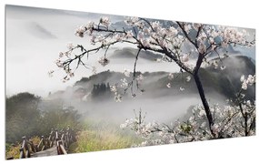 Obraz rozkvitnutej jarnej krajiny (120x50 cm)