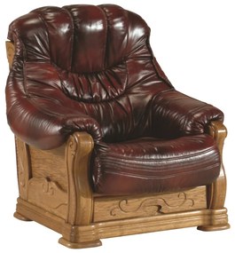 Kožená sedacia súprava Kevin - drevo D3 / tmavohnedá (S43)