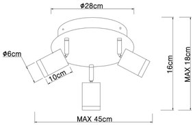 Globo 54032-3B - Bodové svietidlo JOSEBA 3xE27/60W/230V čierne drevo