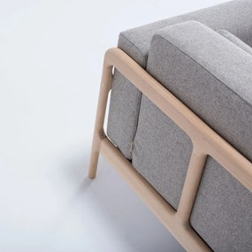 Kreslo s konštrukciou z dubového dreva so sivým textilným sedadlom Gazzda Fawn