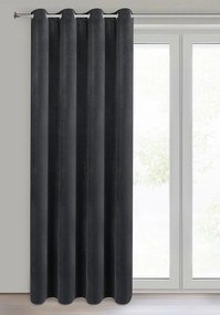 ZATEMŇOVACÍ ZÁVES (100%) NA KRÚŽKOCH NITA 140X250 CM ČIERNA