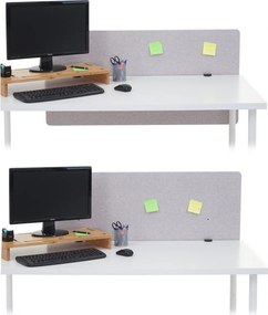 Akustický panel na stôl HWC-G75 - dvojstenná látka/textil - 60x120 - sivá
