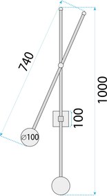 Toolight Toolight, nástenné svietidlo 2xG9 APP1595-2W, čierna, OSW-05680