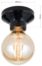 Orion - Stropné svietidlo FROST 1xE27/60W/230V čierne