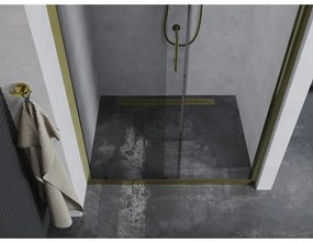 Mexen Apia, posuvné dvere do otvoru 150 x 190 cm, 6mm číre sklo, zlatý profil, 845-150-000-50-00