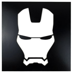 Veselá Stena Drevená nástenná dekorácia Maska Iron Man čierna