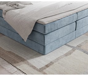 Modrá boxspring posteľ s úložným priestorom/bez čela 160x200 cm Juniper – Maison de Rêve