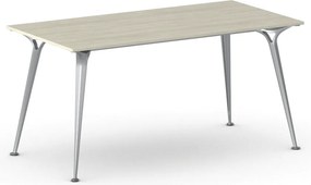 Kancelársky stôl PRIMO ALFA, 160x80 cm, sivostrieborná podnož, dub prírodný
