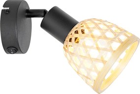 Orientálny reflektor čierny s bambusom a vypínačom - Rayan