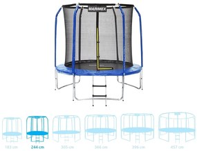Marimex | Trampolína Marimex Standard 244 cm + ochranná sieť + schodíky ZADARMO | 19000080