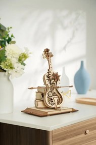 Robotime 3D drevené mechanické puzzle Čarovné violončelo 199 ks