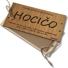 Drevená obálka na peniaze HOCIČO – originálny a vtipný darček | SENTOP PR0552