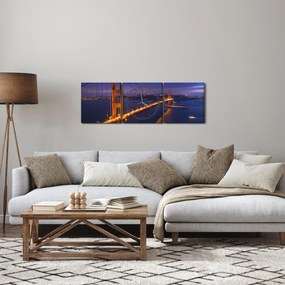 Obraz - Golden Gate Bridge (s hodinami) (90x30 cm)