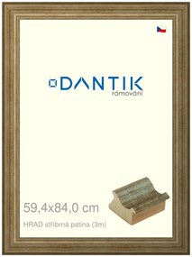 DANTIK rám na obraz 59,4x84 | HRAD stříbrná patina (Plexi Čiré)