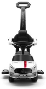 Baby Mix Detská odrážadlo so zvukom a vodiacoutyčou Racer, biela