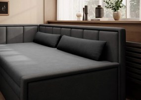 Tmavosivá ženilková rozkladacia/s úložným priestorom pohovka 214 cm Fulgeo – ELTAP