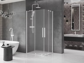Mexen Velar Duo, sprchový kút s posuvnými dverami 100 x 90 cm, 8mm sklo námraza, biela matná, 871-100-090-32-20
