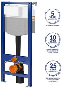 Cersanit Moduo, System50 MECH podomietkový rám + závesná wc misa Moduo Plus CleanOn + čierne tlačidlo MOVI II, S701-766