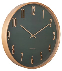 Dizajnové nástenné hodiny Karlsson 5996GR zelené,priemer 40 cm