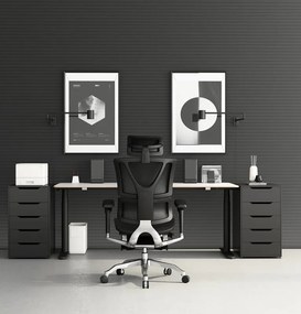 Kancelárska ergonomická stolička KORINA — sieť, čierna, nosnosť 150 kg