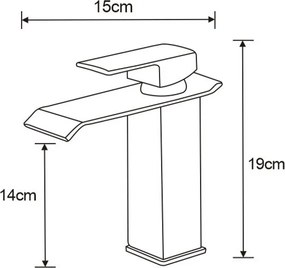 Mexen Apus, umývadlová batéria, zlatá, 744700-50