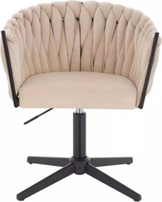 LuxuryForm DESIGN Stolička NORDEN VELUR na čiernom kríži - krémová