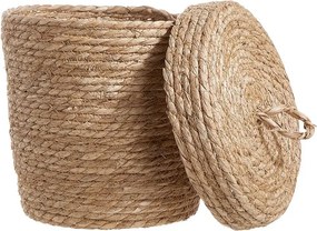 RUSH ROPE Kôš guľatý s viečkom 25 cm