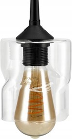 BERGE LED luster stropné svietidlo 3xE27, skladací sklenený štvorec, priehľadné