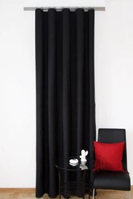 Čierne hotové okenné závesy k prehozom Dĺžka: 260 cm