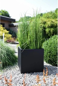 Kvetináč BLOCK, sklolaminát, 45x45x45 cm, antracit