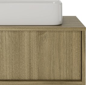 Závesná skrinka pod umývadlo Mossy s doskou 80 cm dub perleťový
