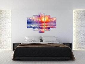 Obraz - Farebný umelecký západ slnka (150x105 cm)