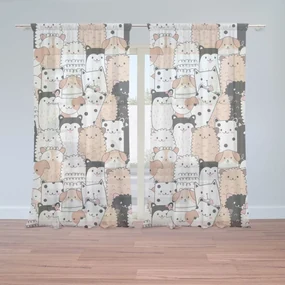 Sablio Záclony Roztomilé zvieratká: 2ks 150x250cm