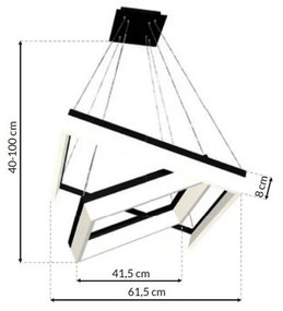 Závesné LED svietidlo Nero, 2x LED 80w, 4000k, b