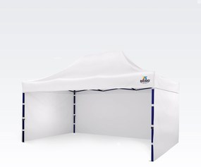 BRIMO Nožnicový párty stan EXCLUSIVE oceľ 3x4,5 m s 3 stenami biely