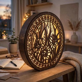 Stolná lampa z dreva Narcis | DAFFODIL: HDF - Orech 20 cm 4793-115248 LED0614