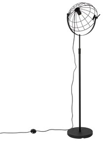 Priemyselná stojaca lampa čierna 35 cm nastaviteľná - Hanze