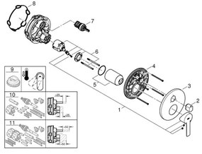 GROHE 24095001 - Batéria LINEARE lesklý chróm