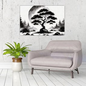 Obraz – Čiernobiela bonsai (90x60 cm)