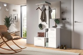 Nástenný šatníkový panel Prego, 55 cm, biely