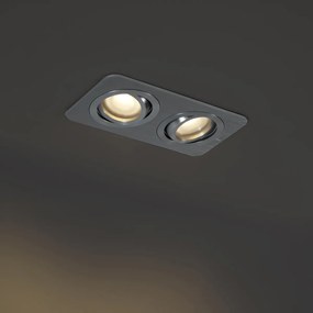 Zaoblené zapustené bodové svietidlo Gunmetal GU10 50 mm otočné a naklápacie IP44 2-svetlá - Alberto