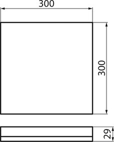 KANLUX KANLUX, AZPO stropné LED svietidlo, 300x300mm, 17,5 W, 3000/4000/6000K, IP54, biela, 31532