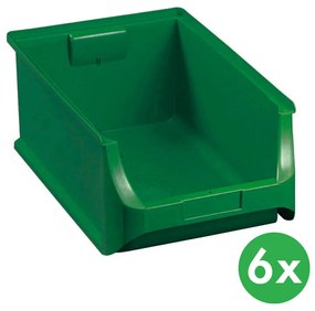 Plastové boxy PLUS 5, 310 x 500 x 200 mm, zelené, 6 ks