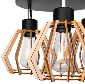 BERGE Stropné závesné svietidlo 3xE27 DIAMOND WOOD