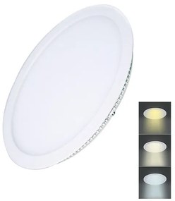 Solight WD142 Mini zapustený panel LED 18W, 1530lm, 3000K/4000K/6000K, IP20, okrúhly, biela