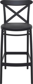CROSS BAR 75 záhradná barová stolička black