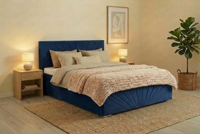 Postel OLEG 120x200 cm Tmavomodrá Bez matraca