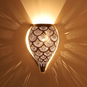 Marocká strieborná nástenná lampa Farid